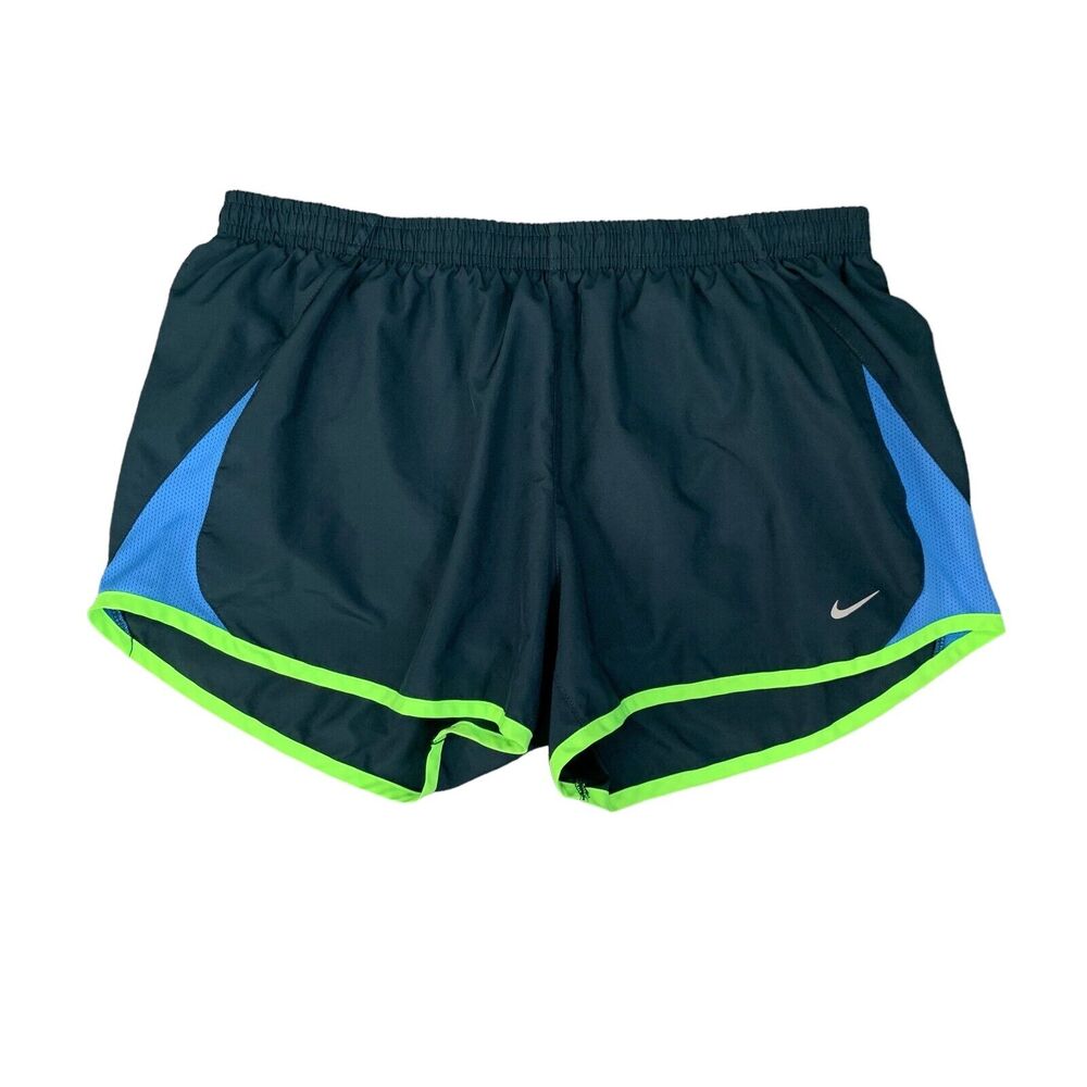 Nike Shorts Women L Large Navy Blue Dri Fit Built In Brief Tempo Running Stretch